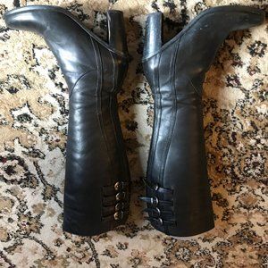 Italian Leather Size 39 Tall Black Boots